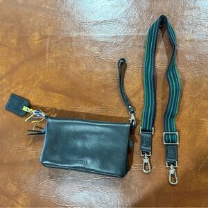 Consuela Black Wristlet with Multicolor Strap